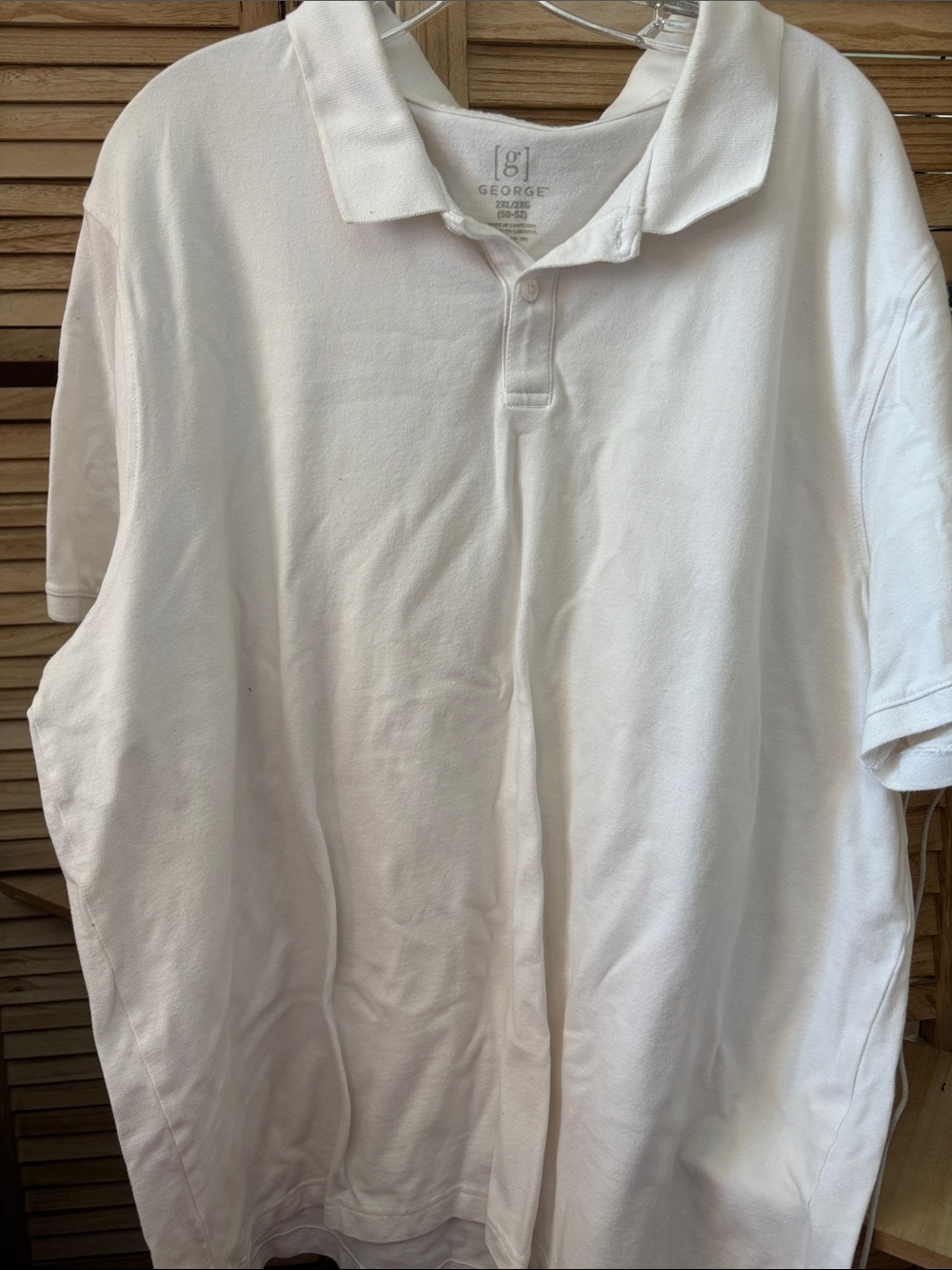George Men's White Short-Sleeve Polo Shirt 2X